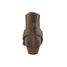 Load image into Gallery viewer, Loblan 515 Leather Brown Cowboy Boots Biker Western Square Toe Ankle Boot - www.loblanboots.com
