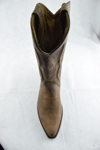 Loblan 2616 Brown Waxy Leather Cowboy Boots Hand Made Classic Biker Western 206 - www.loblanboots.com