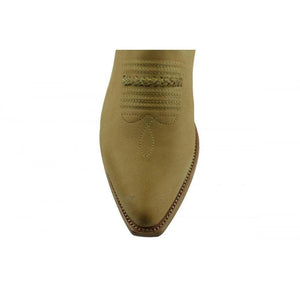 Loblan 2476 Tan Beige Leather Cowboy Boots Handmade Classic Western Buckle Boot - www.loblanboots.com