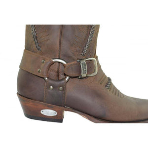 Loblan 2476 Brown Waxy Leather Cowboy Boots Handmade Classic Unisex Western - www.loblanboots.com