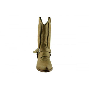 Loblan 2476 Tan Beige Leather Cowboy Boots Handmade Classic Western Buckle Boot - www.loblanboots.com
