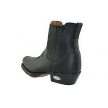 Load image into Gallery viewer, Loblan 517 Leather Black Biker Western Original Ankle Boots Square Toe Cowboy - www.loblanboots.com
