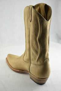 Loblan 2616 Tan Waxy Leather Cowboy Boots Hand Made Classic Biker Western 206 - www.loblanboots.com