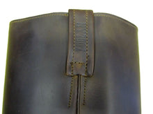 Load image into Gallery viewer, Loblan 295 Brown Waxy Leather Mens Biker Boots Classic Cowboy Square Chisel Toe - www.loblanboots.com
