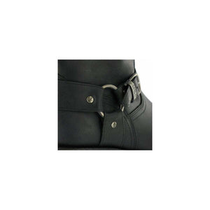 Loblan 501 Black Waxy Leather Mens Biker Bike Boots Classic Round Toe Hand Made - www.loblanboots.com