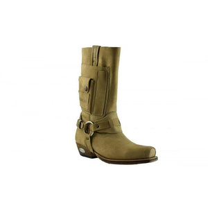 Loblan 620 Tan Beige Leather Men Cowboy Western Boots Square Chisel Toe Pocket - www.loblanboots.com