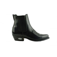 Load image into Gallery viewer, Loblan 298 Black High Shine Leather Cowboy Western Boots Clelsea Ankle Boot - www.loblanboots.com
