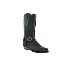 Load image into Gallery viewer, Loblan 2476 Black Waxy Leather Cowboy Boots Hand Made Classic Unisex Western - www.loblanboots.com
