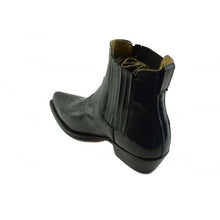 Load image into Gallery viewer, Loblan 298 Black High Shine Leather Cowboy Western Boots Clelsea Ankle Boot - www.loblanboots.com
