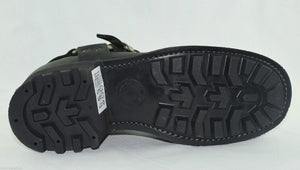 Loblan 611 Black Waxy Leather Men'S Biker Boots Classic Round Toe Handmade Bike - www.loblanboots.com