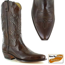 Load image into Gallery viewer, Loblan 194 Brown Whisky Leather Cowboy Boots Hand Made Classic Men&#39;S Western - www.loblanboots.com
