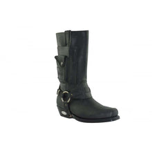 Load image into Gallery viewer, Loblan 620 Black Waxy Leather Men Cowboy Western Boots Square Chisel Toe Pocket - www.loblanboots.com
