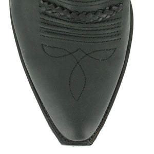 Loblan 2616 Black Waxy Leather Cowboy Boots Hand Made Classic Biker Western 206 - www.loblanboots.com
