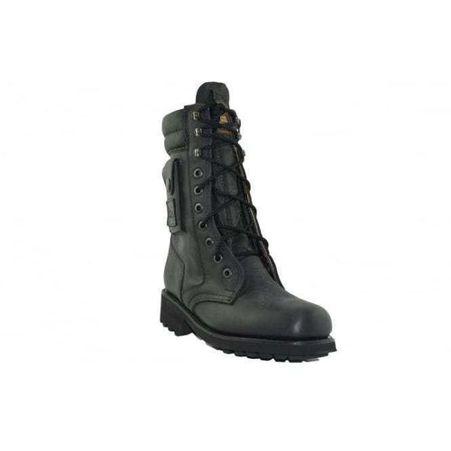 Loblan 2024 Black Biker Boots Combat Military Lace Up Handmade Boot Side Pocket - www.loblanboots.com