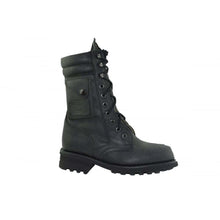Load image into Gallery viewer, Loblan 2024 Black Biker Boots Combat Military Lace Up Handmade Boot Side Pocket - www.loblanboots.com
