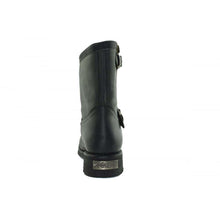 Load image into Gallery viewer, Loblan 584 Black Leather Biker Boots Original Bike Round Toe Western Boot - www.loblanboots.com
