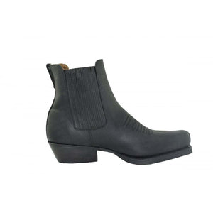 Loblan 517 Leather Black Biker Western Original Ankle Boots Square Toe Cowboy - www.loblanboots.com