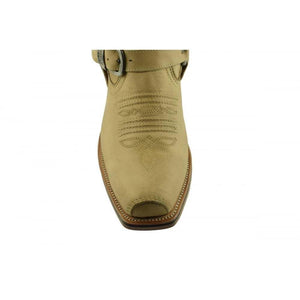 Loblan 2618 Tan Beige Leather Mens Cowboy Boots Classic Biker Hand Western 2618 - www.loblanboots.com