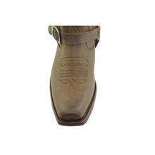 Load image into Gallery viewer, Loblan 2618 Brown Waxy Leather Mens Cowboy Boots Classic Biker Hand Western - www.loblanboots.com
