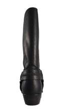 Load image into Gallery viewer, Loblan 295 Black Waxy Leather Mens Biker Boots Classic Cowboy Square Chisel Toe - www.loblanboots.com
