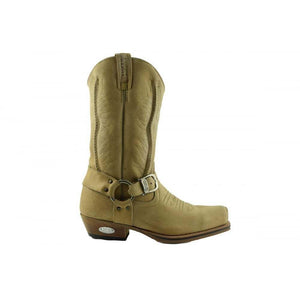 Loblan 2618 Tan Beige Leather Mens Cowboy Boots Classic Biker Hand Western 2618 - www.loblanboots.com