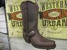New Rare Loblan 548 Brown Purple Heel Leather Men Cowboy Boots Biker Square - www.loblanboots.com