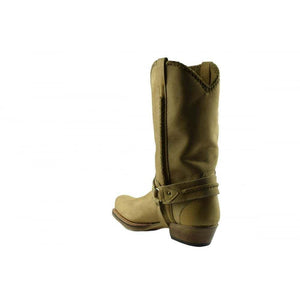 Loblan 548 Tan Beige Leather Mens Cowboy Boots Biker Square Chisel Toe Western - www.loblanboots.com