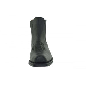 Loblan 517 Leather Black Biker Western Original Ankle Boots Square Toe Cowboy - www.loblanboots.com