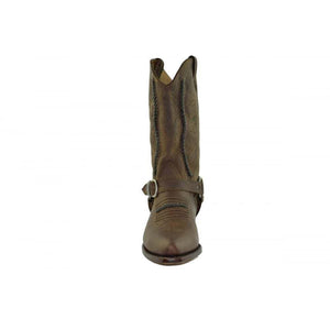 Loblan 2476 Brown Waxy Leather Cowboy Boots Handmade Classic Unisex Western - www.loblanboots.com