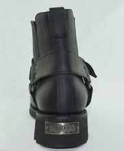 Load image into Gallery viewer, Loblan 611 Black Waxy Leather Men&#39;S Biker Boots Classic Round Toe Handmade Bike - www.loblanboots.com
