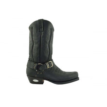 Load image into Gallery viewer, Loblan 2618 Black Waxy Leather Mens Cowboy Boots Classic Biker Western - www.loblanboots.com
