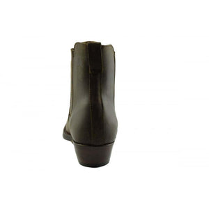 Loblan 517 Leather Brown Cowboy Boots Biker Western Square Toe Ankle Boot - www.loblanboots.com